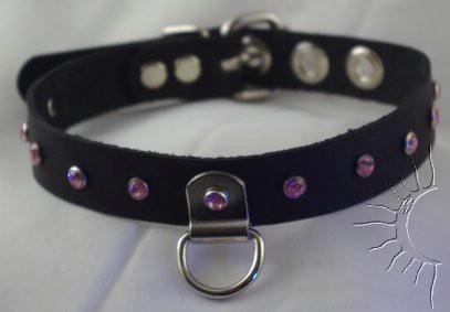 Rhinestone Collar with D-Ring - Click Image to Close